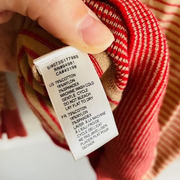 Vintage 2000s y2k Forever 21 Women's Medium Cardigan - Red Tan Stripes - Picture 5 of 5